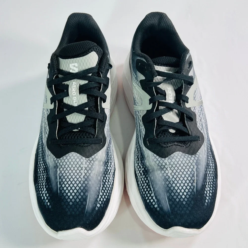 Salomon Aero Glide Black White‎ Grey Women Running Shoes Size 8.5 Road Running
